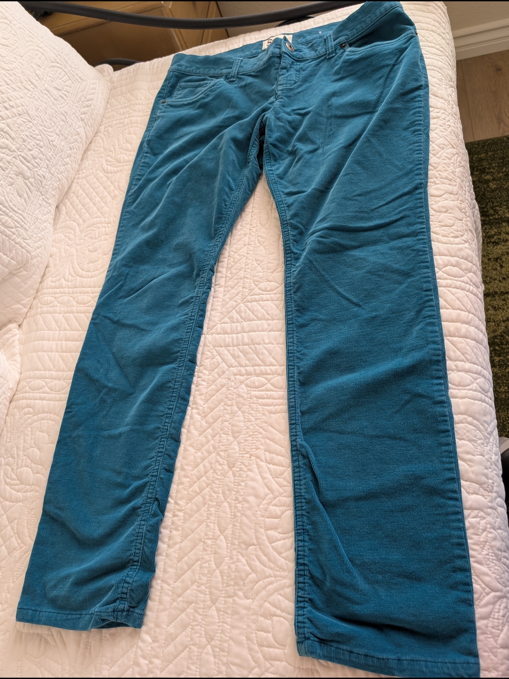 SO Teal & Red Corduroy Junior Size 15. 2 Pairs - Picture 6 of 8